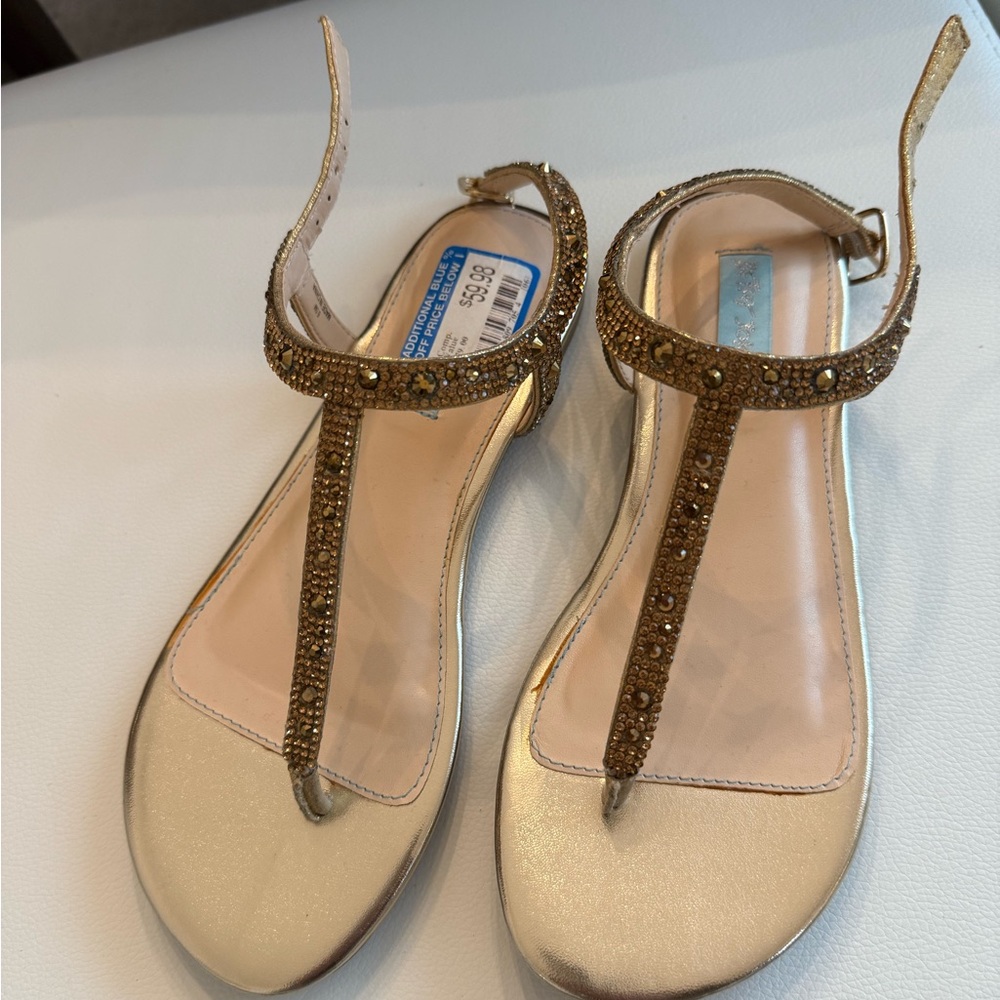 Gold Beaded Sandals
